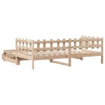 vidaXL Pat de zi cu extensie și sertare fără saltea, 80x200 cm
