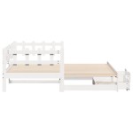 vidaXL Pat de zi cu extensie și sertare fără saltea, alb, 80x200 cm