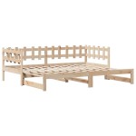 vidaXL Pat de zi cu extensie și sertare fără saltea, 90x200 cm