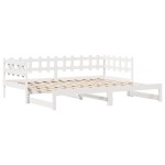vidaXL Pat de zi cu extensie și sertare fără saltea, alb, 90x190 cm