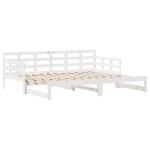 vidaXL Pat de zi cu extensie și sertare fără saltea, alb, 80x200 cm vidaXL Pat de zi cu extensie și sertare fără saltea, alb, 80x200 cm