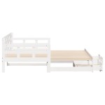 vidaXL Pat de zi cu extensie și sertare fără saltea, alb, 80x200 cm vidaXL Pat de zi cu extensie și sertare fără saltea, alb, 80x200 cm