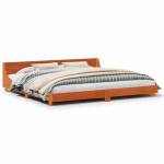vidaXL Cadru de pat fără saltea, maro ceruit 200x200 cm lemn masiv pin vidaXL Cadru de pat fără saltea, maro ceruit 200x200 cm lemn masiv pin