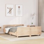 vidaXL Cadru de pat fără saltea, 140x190 cm, lemn masiv de pin vidaXL Cadru de pat fără saltea, 140x190 cm, lemn masiv de pin