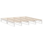 vidaXL Cadru de pat fără saltea, alb, 200x200 cm, lemn masiv pin