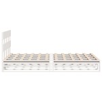vidaXL Cadru de pat fără saltea, alb, 135x190 cm, lemn masiv de pin vidaXL Cadru de pat fără saltea, alb, 135x190 cm, lemn masiv de pin