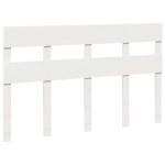 vidaXL Cadru de pat fără saltea, alb, 140x190 cm, lemn masiv de pin