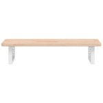 vidaXL Raft pentru lavoar montat pe perete, oțel și lemn masiv stejar