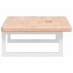 vidaXL Raft pentru lavoar montat pe perete, oțel și lemn masiv stejar