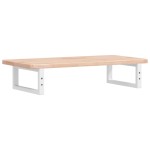 vidaXL Raft pentru lavoar montat pe perete, oțel și lemn masiv stejar