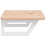 vidaXL Raft pentru lavoar montat pe perete, oțel și lemn masiv stejar