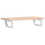 vidaXL Raft pentru lavoar montat pe perete, oțel și lemn masiv stejar