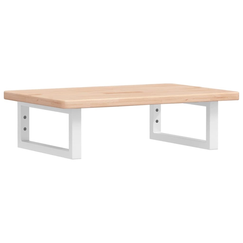 vidaXL Raft pentru lavoar montat pe perete, oțel și lemn masiv stejar