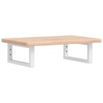 vidaXL Raft pentru lavoar montat pe perete, oțel și lemn masiv stejar