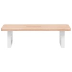 vidaXL Raft pentru lavoar montat pe perete, oțel și lemn masiv stejar