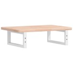 vidaXL Raft pentru lavoar montat pe perete, oțel și lemn masiv stejar