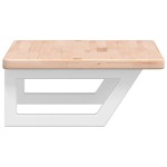 vidaXL Raft pentru lavoar montat pe perete, oțel și lemn masiv stejar