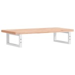 vidaXL Raft pentru lavoar montat pe perete, oțel și lemn masiv fag