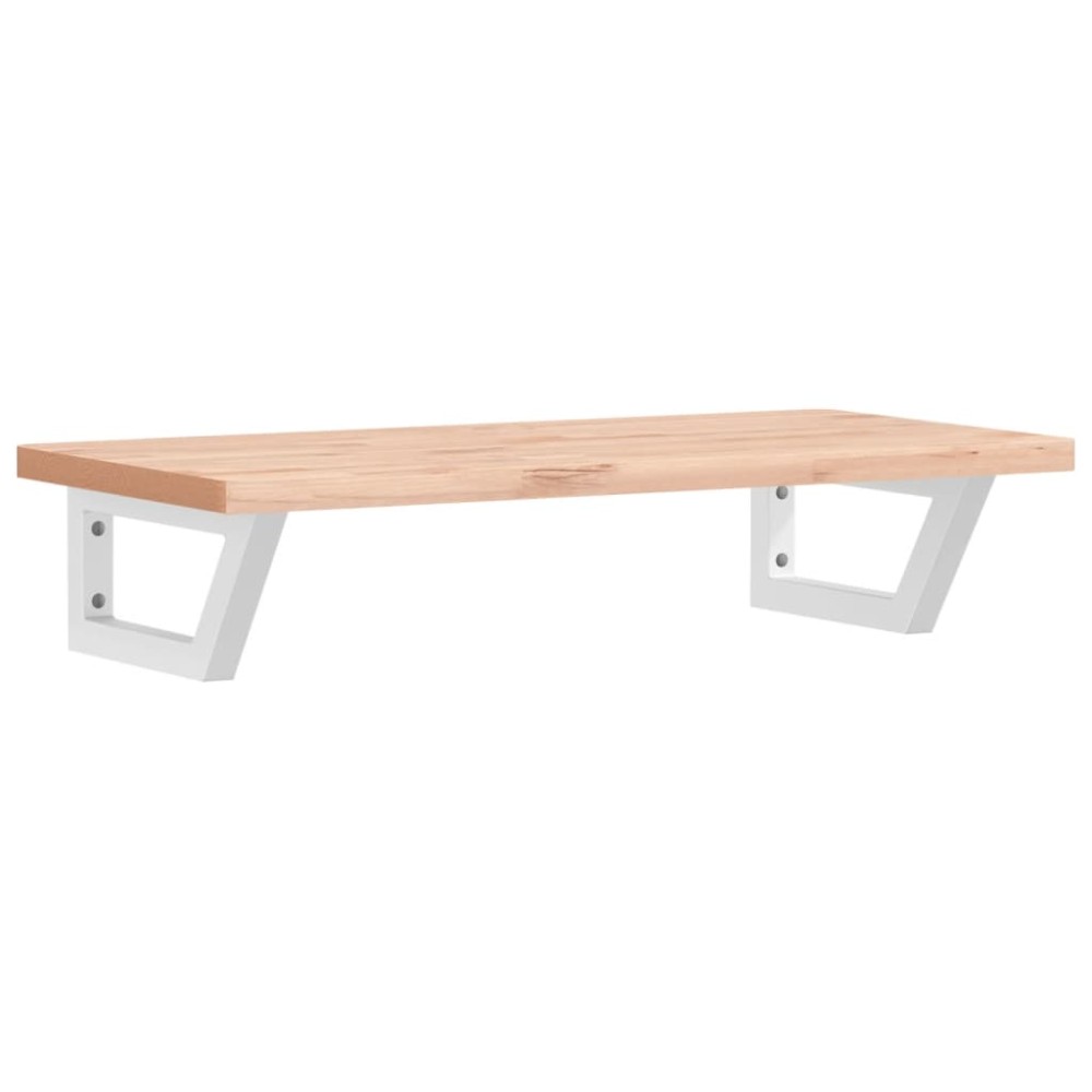 vidaXL Raft pentru lavoar montat pe perete, oțel și lemn masiv fag