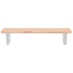 vidaXL Raft pentru lavoar montat pe perete, oțel și lemn masiv fag