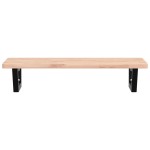 vidaXL Raft pentru lavoar montat pe perete, oțel și lemn masiv fag