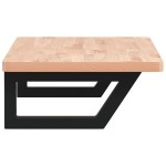 vidaXL Raft pentru lavoar montat pe perete, oțel și lemn masiv fag