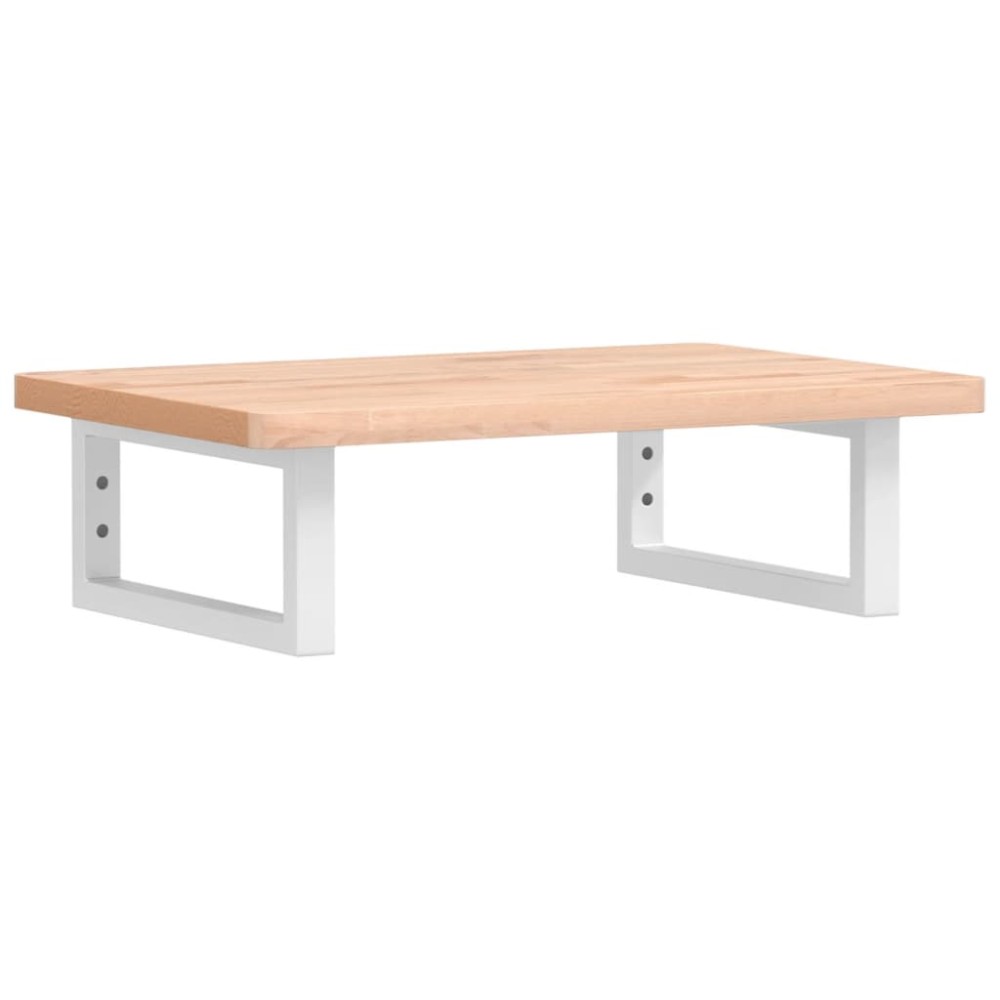 vidaXL Raft pentru lavoar montat pe perete, oțel și lemn masiv fag