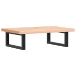 vidaXL Raft pentru lavoar montat pe perete, oțel și lemn masiv fag