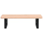 vidaXL Raft pentru lavoar montat pe perete, oțel și lemn masiv fag