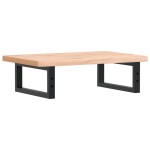 vidaXL Raft pentru lavoar montat pe perete, oțel și lemn masiv fag