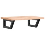 vidaXL Raft pentru lavoar montat pe perete, oțel și lemn masiv fag