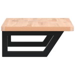 vidaXL Raft pentru lavoar montat pe perete, oțel și lemn masiv fag