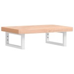 vidaXL Raft pentru lavoar montat pe perete, oțel și lemn masiv fag