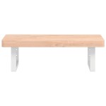 vidaXL Raft pentru lavoar montat pe perete, oțel și lemn masiv fag