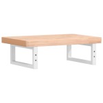 vidaXL Raft pentru lavoar montat pe perete, oțel și lemn masiv fag