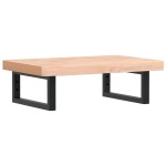 vidaXL Raft pentru lavoar montat pe perete, oțel și lemn masiv fag