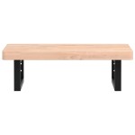 vidaXL Raft pentru lavoar montat pe perete, oțel și lemn masiv fag