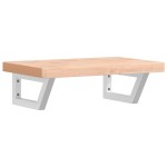 vidaXL Raft pentru lavoar montat pe perete, oțel și lemn masiv fag