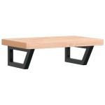 vidaXL Raft pentru lavoar montat pe perete, oțel și lemn masiv fag