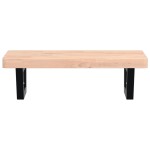 vidaXL Raft pentru lavoar montat pe perete, oțel și lemn masiv fag