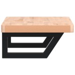 vidaXL Raft pentru lavoar montat pe perete, oțel și lemn masiv fag