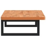 vidaXL Raft pentru lavoar montat pe perete, oțel și lemn masiv fag