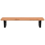 vidaXL Raft pentru lavoar montat pe perete, oțel și lemn masiv fag