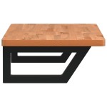 vidaXL Raft pentru lavoar montat pe perete, oțel și lemn masiv fag