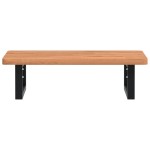 vidaXL Raft pentru lavoar montat pe perete, oțel și lemn masiv fag