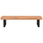 vidaXL Raft pentru lavoar montat pe perete, oțel și lemn masiv fag