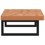 vidaXL Raft pentru lavoar montat pe perete, oțel și lemn masiv fag