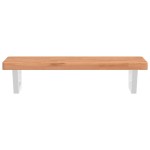 vidaXL Raft pentru lavoar montat pe perete, oțel și lemn masiv fag