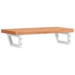 vidaXL Raft pentru lavoar montat pe perete, oțel și lemn masiv fag