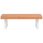 vidaXL Raft pentru lavoar montat pe perete, oțel și lemn masiv fag